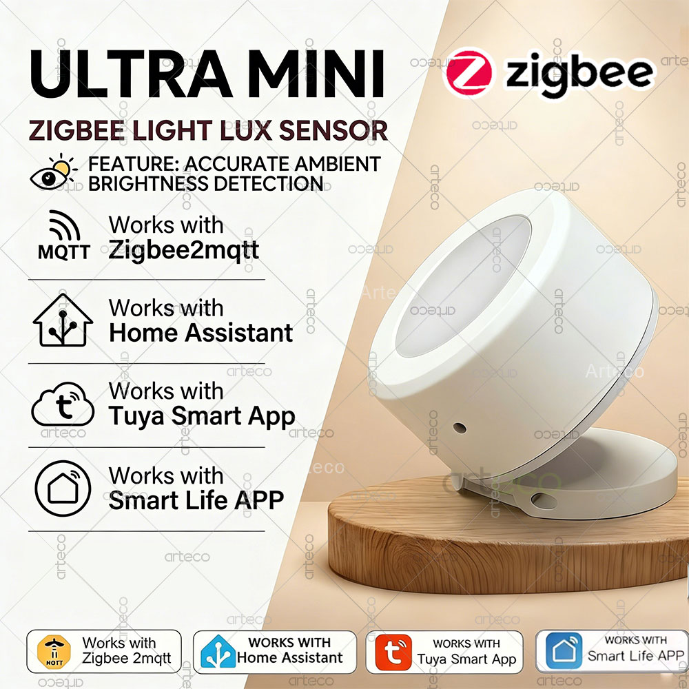 Smart Home Simple - Sensor Cahaya Zigbee Ultra Mini Detektor