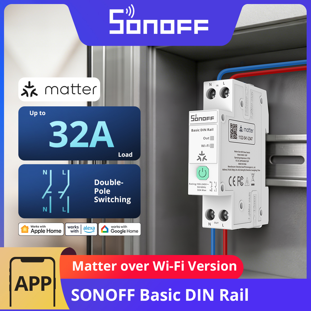 Smart Home Energy Monitor - SONOFF BASIC-1GSP Sakelar Rel DIN Saluran