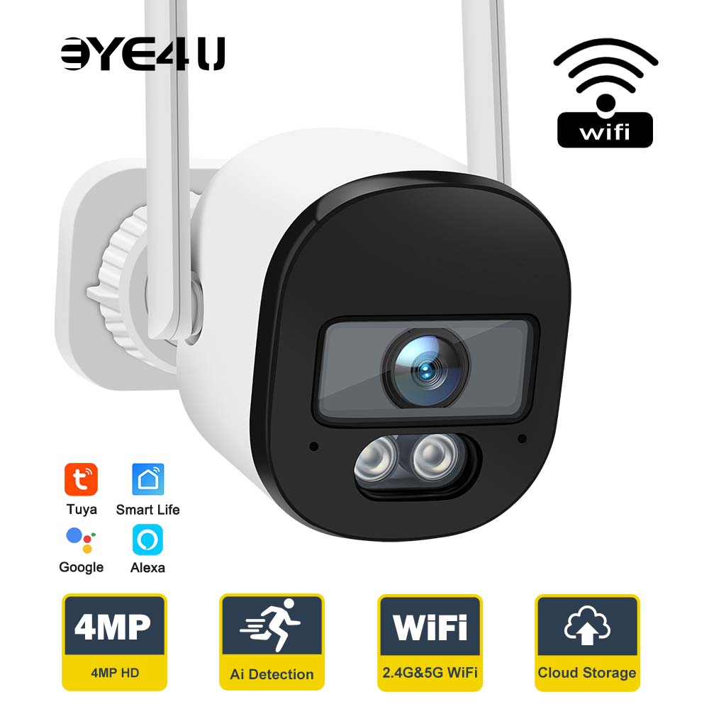 Smart Home Google Nest - Tuya kamera keamanan peluru 4MP, CCTV