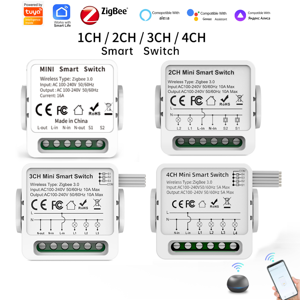 Smart Home Integration - Tuya Zigbee 3.0 Smart Switch 1/2/3/4-Way