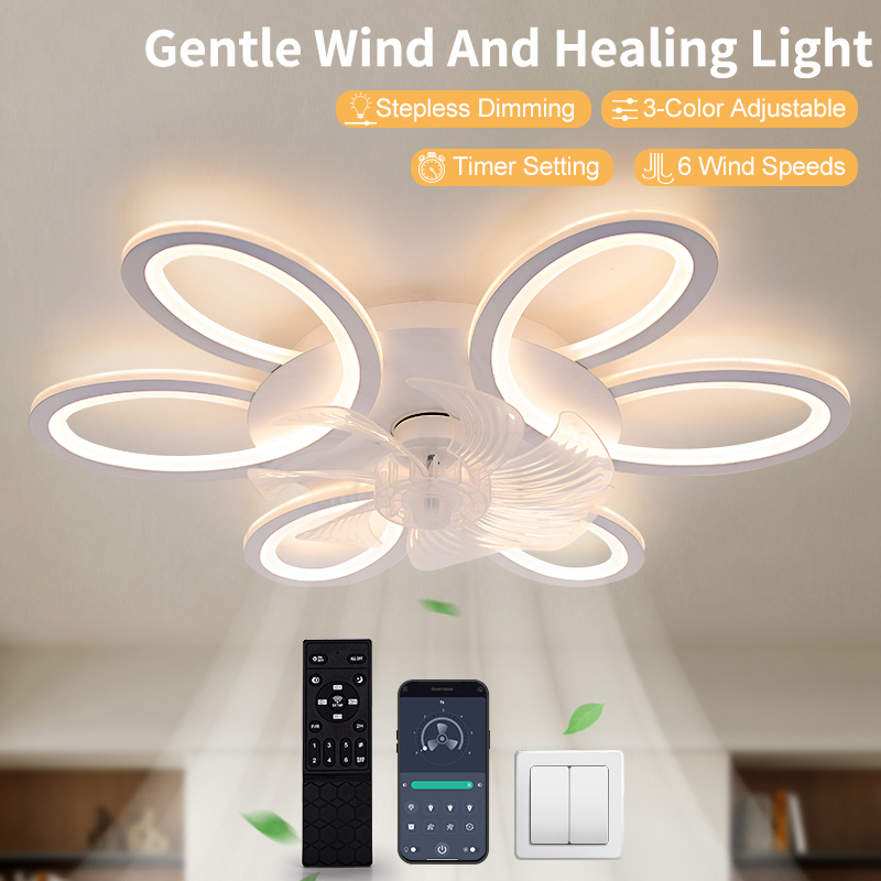 Smart Ceiling Fan - Kipas Langit-langit dengan Lampu 25,83in Aplikasi