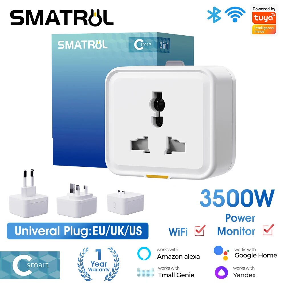 Smart Home Energy Monitor - Tuya soket Plug WIFI nirkabel rumah
