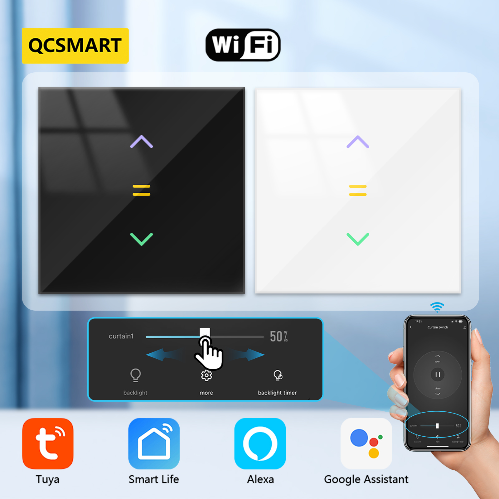 Smart Home Windows App - QCSMART Tuya aplikasi kehidupan pintar tirai