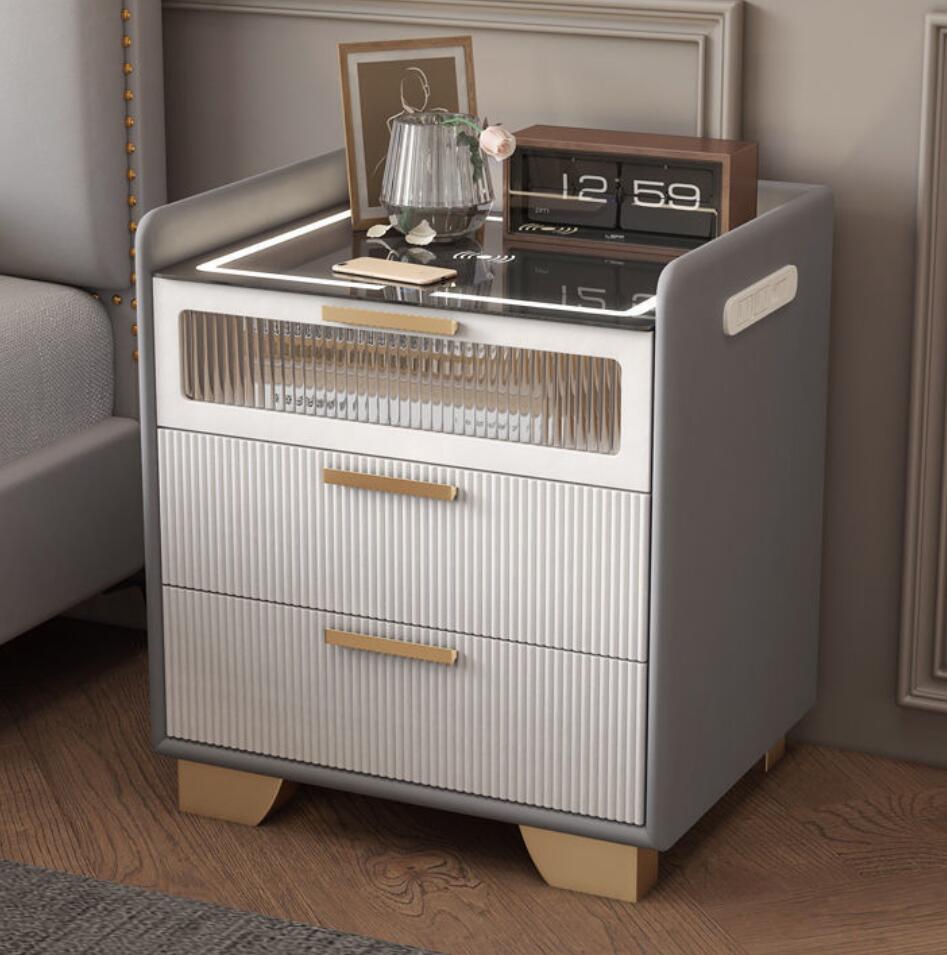 Smart Home Hotel - Meja Samping Tempat Tidur Panel Kayu