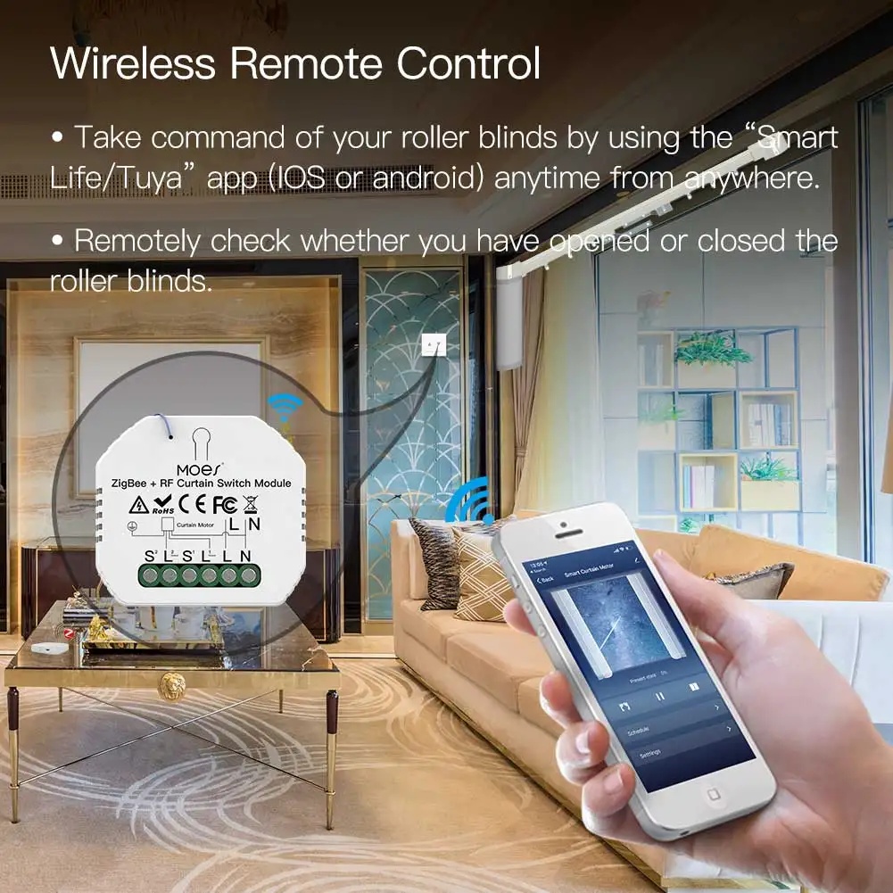 MOES ZigBee Modul Sakelar Tira - Smart Home Blinds ulasan dan harga