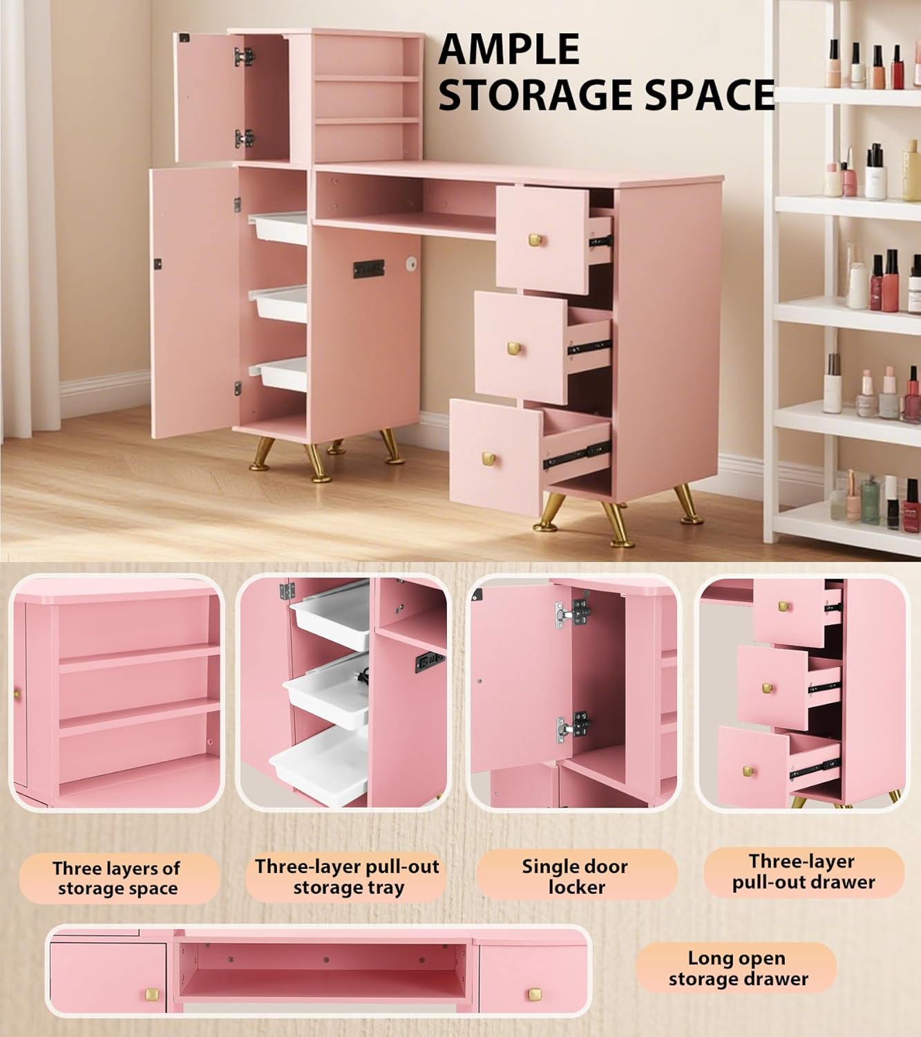 Meja Kuku Warna Pink untuk Tek - Smart Home Pc ulasan dan harga
