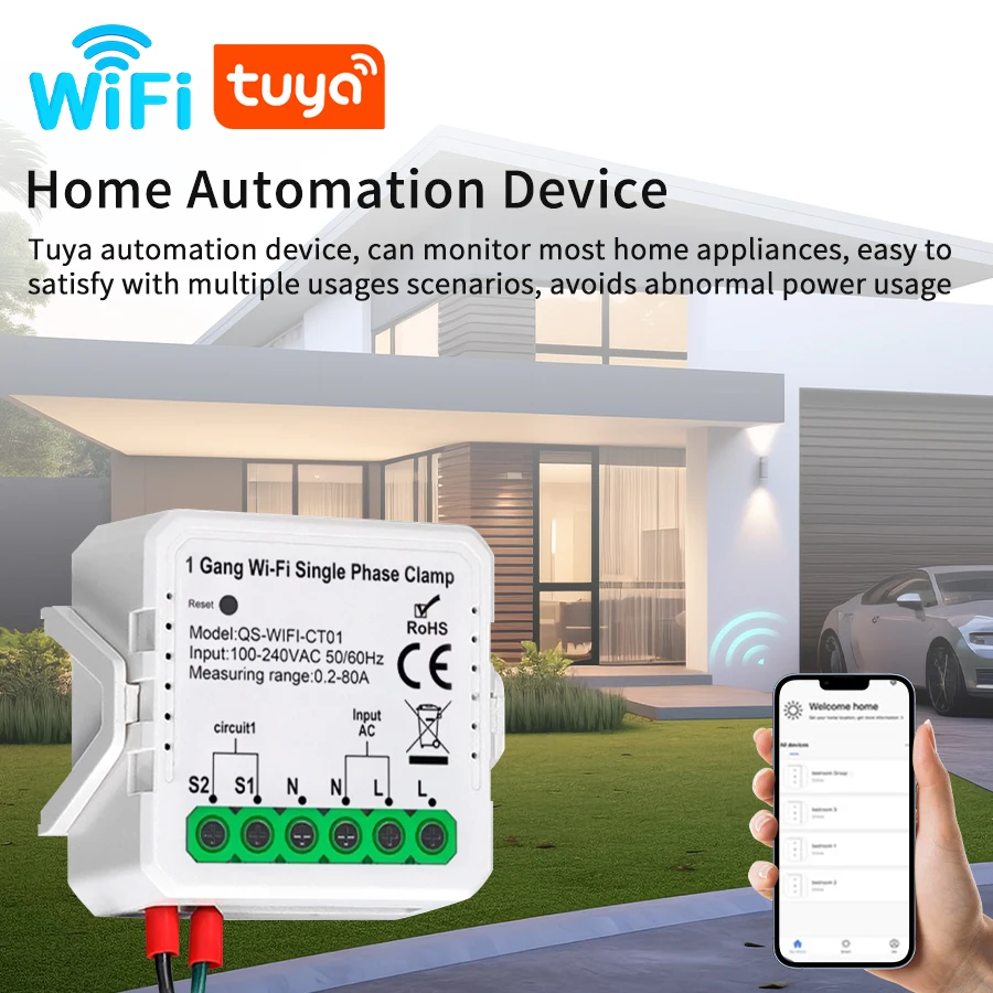 1CH 2CH Tuya WiFi Energy Smart - Smart Home Energy Monitor ulasan dan harga