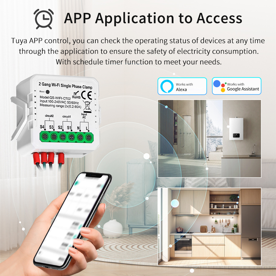1CH 2CH Tuya WiFi Energy Smart - Smart Home Energy Monitor ulasan dan harga