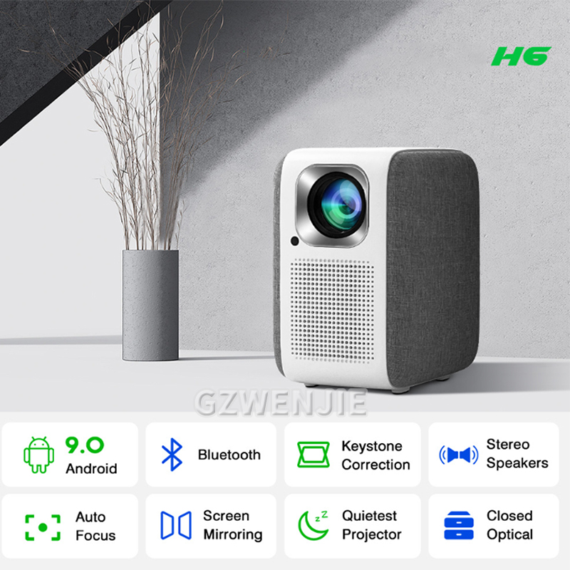 H6 Proyektor Mini LED 1080P Fu - Smart Home Tv ulasan dan harga