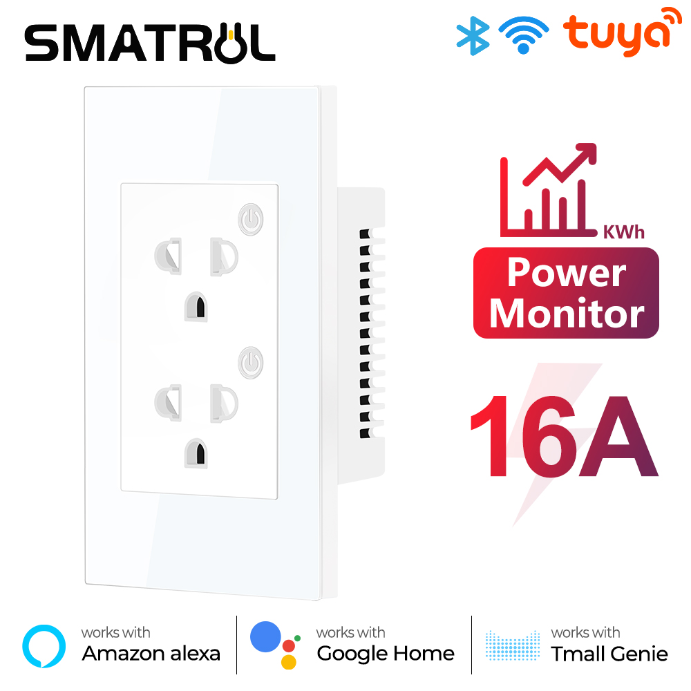 16A Tuya WiFi Bluetooth US EU  - Smart Home Energy Monitor ulasan dan harga