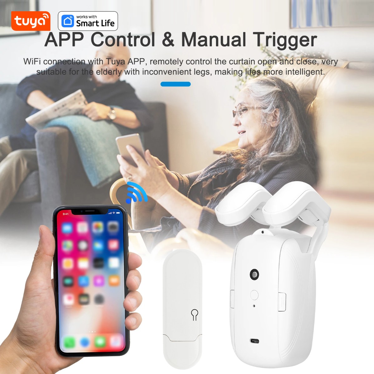 1/2 Buah Robot Tirai WiFi Pint - Smart Home Blinds ulasan dan harga