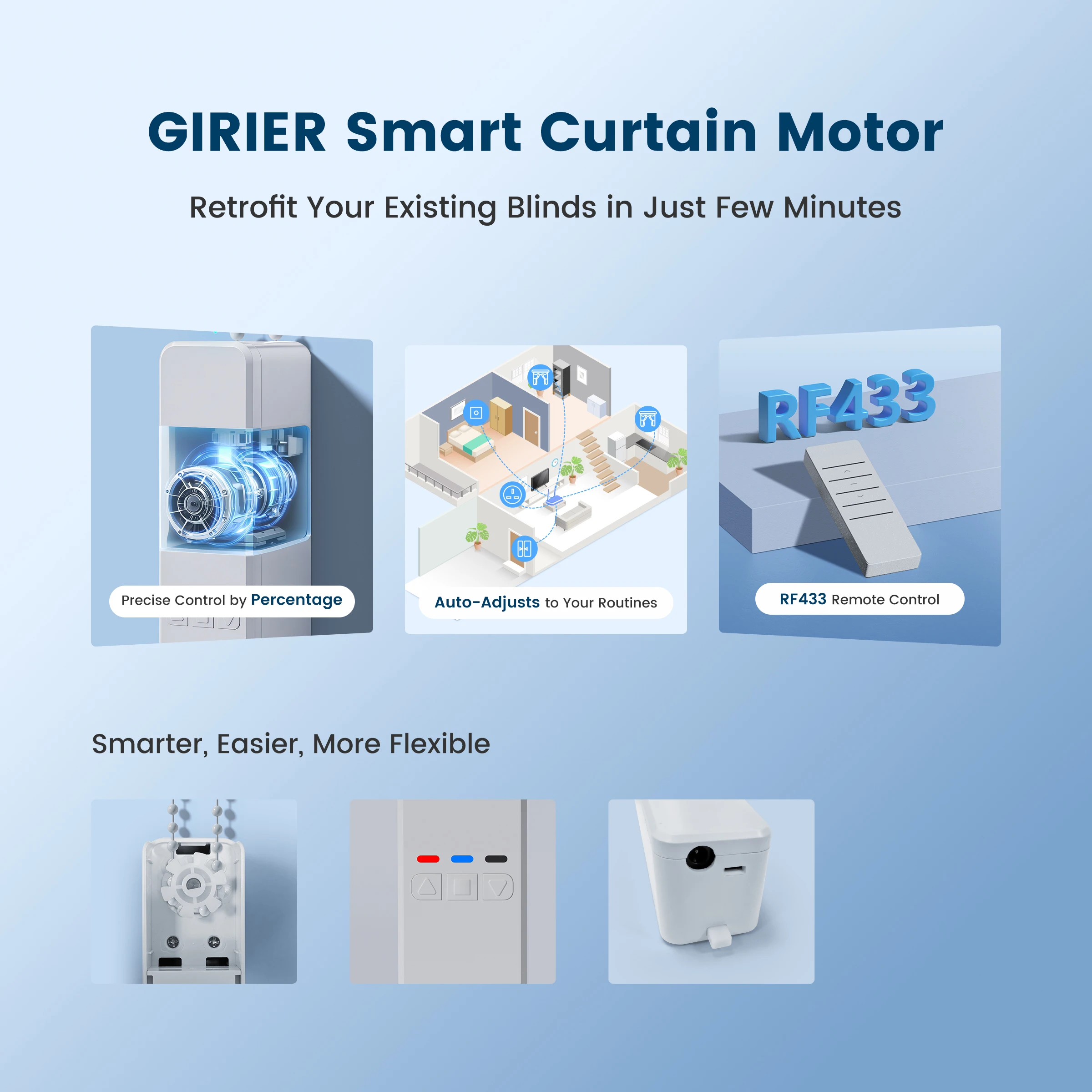 Motor Tirai Pintar GIRIER WiFi - Smart Home Blinds ulasan dan harga