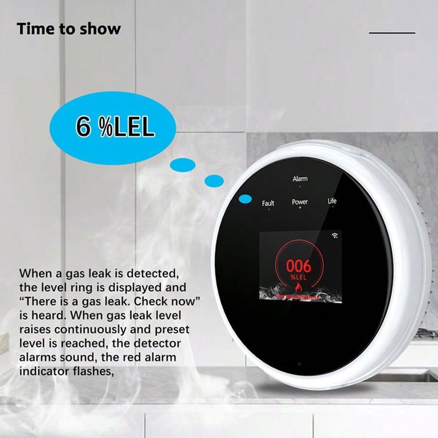 Sensor Alarm Gas WiFi 2.4G Det - Smart Home Web ulasan dan harga